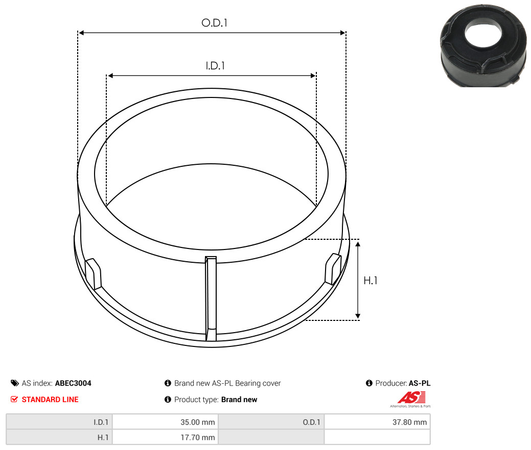 AS-PL abec3004 37,80mm