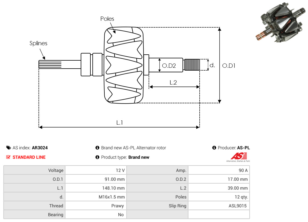 AS-PL ar3024 910mm