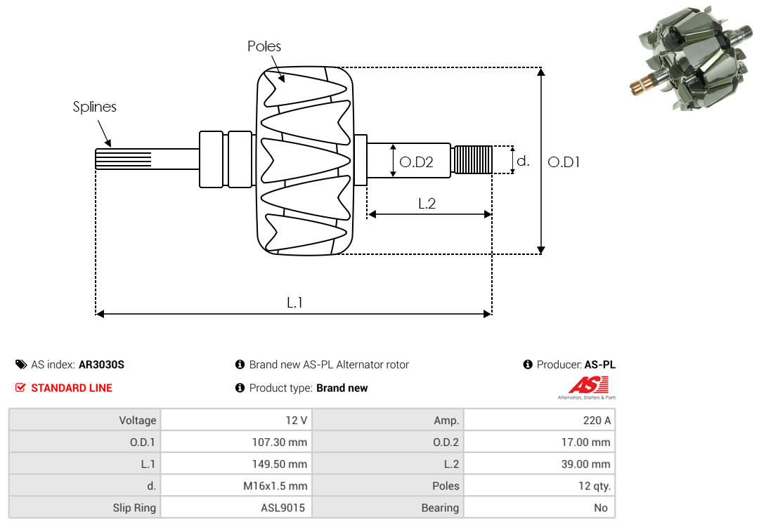 AS-PL ar3030s 107,30mm