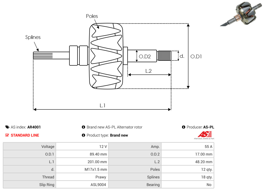 AS-PL ar4001 89,40mm
