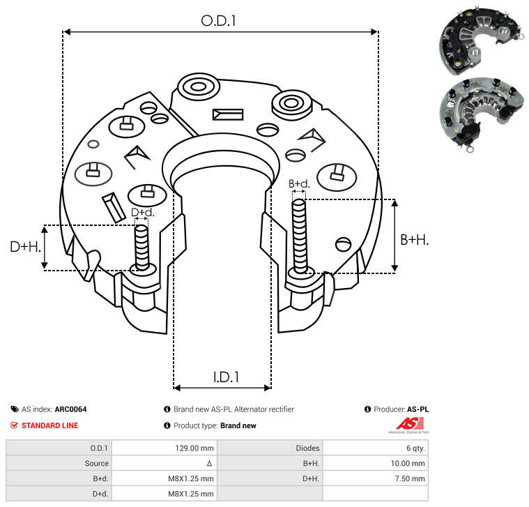 AS-PL arc0064 1290mm