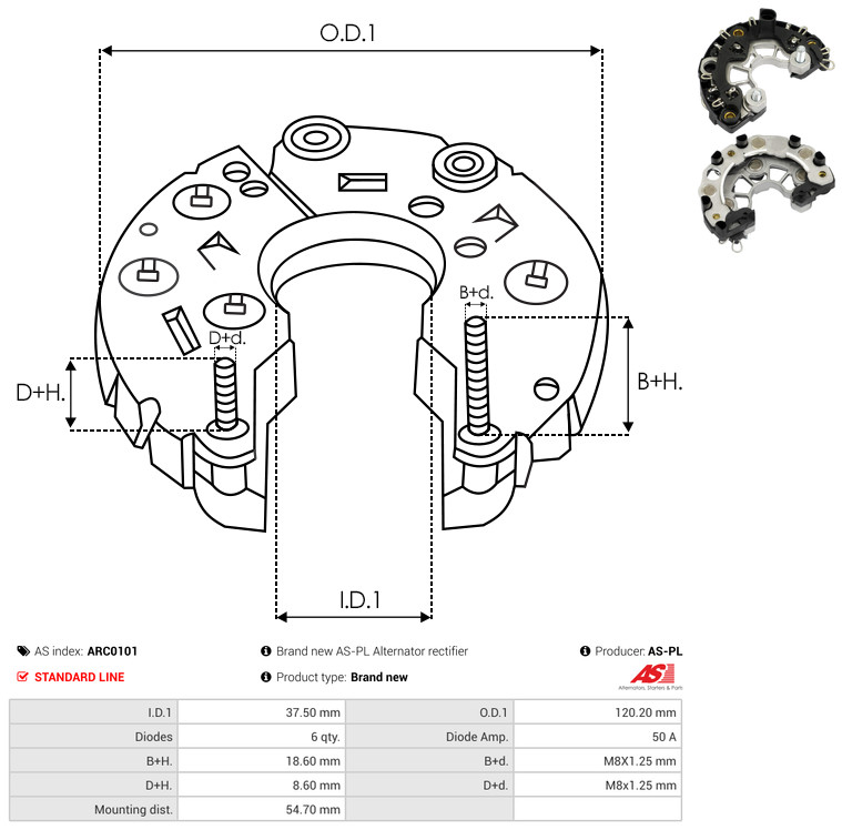 AS-PL arc0101 120,20mm