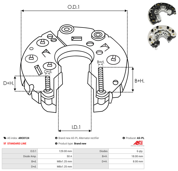 AS-PL arc0124 1290mm