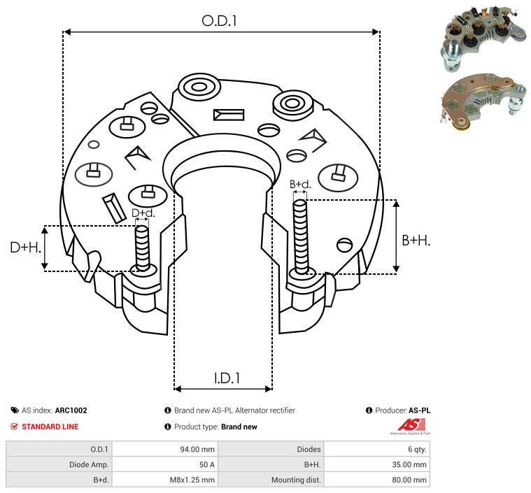 AS-PL arc1002 940mm for OPEL