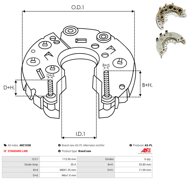 AS-PL arc1038 113,50mm