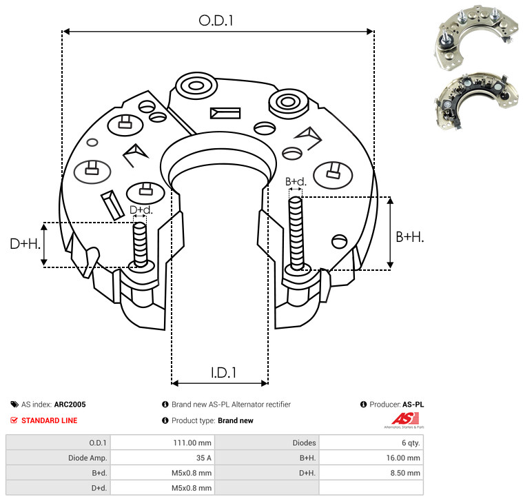AS-PL arc2005 1110mm for ISUZU NISSAN