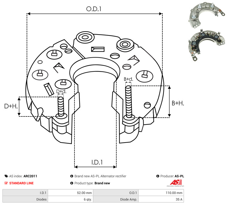 AS-PL arc2011 1100mm for ISUZU NISSAN