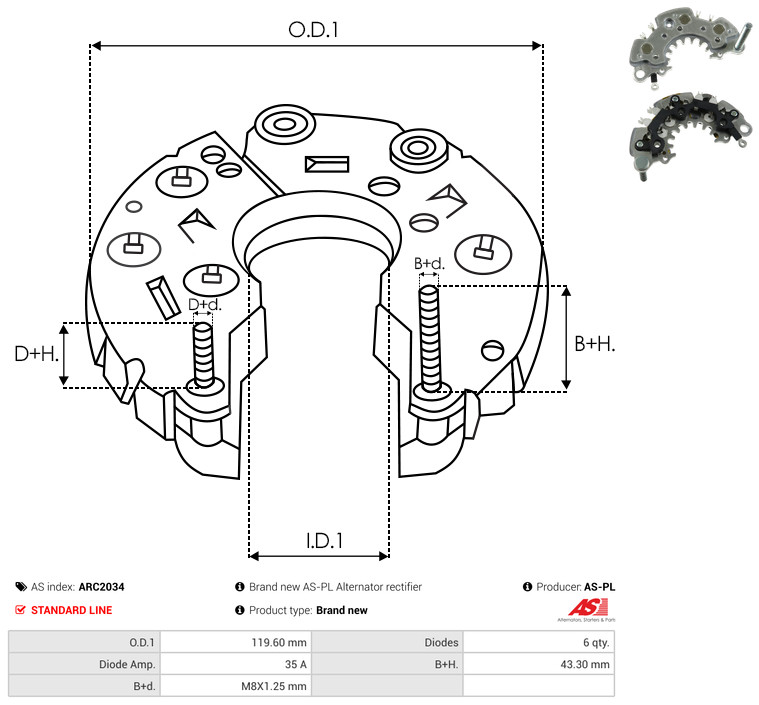 AS-PL arc2034 119,60mm