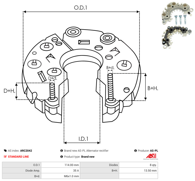 AS-PL arc2042 1140mm for NISSAN