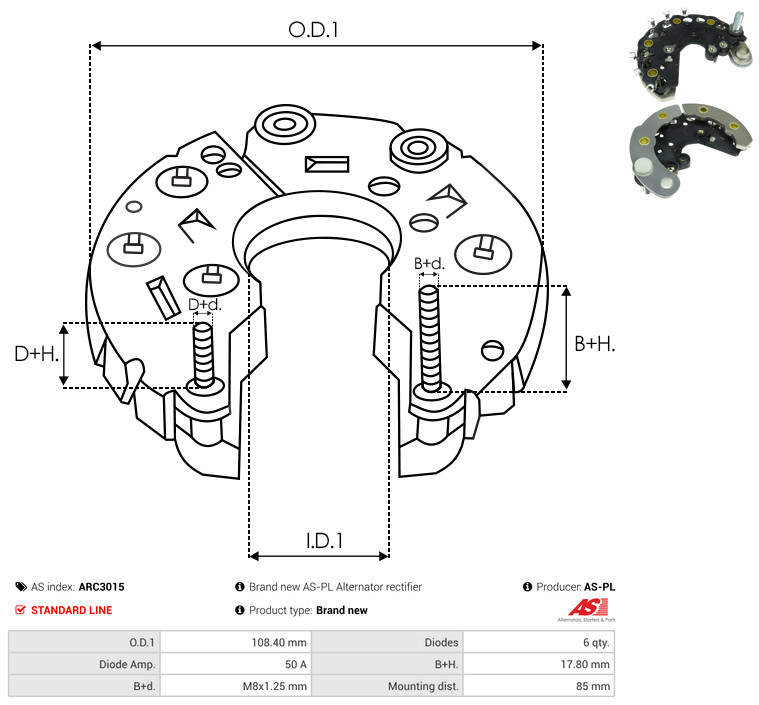 AS-PL arc3015 108,40mm