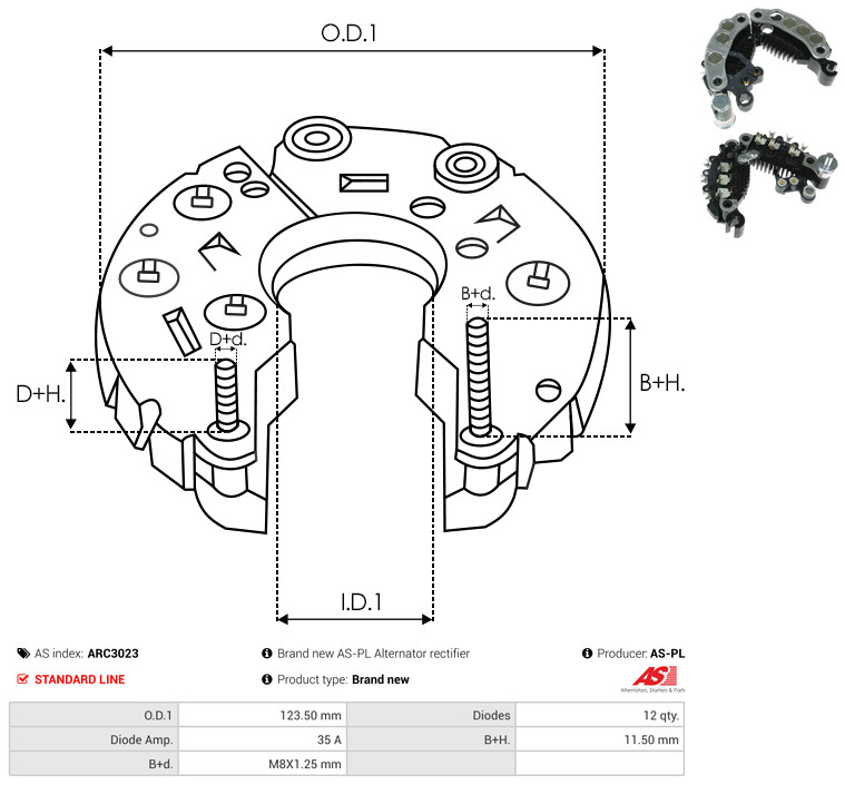 AS-PL arc3023 123,50mm