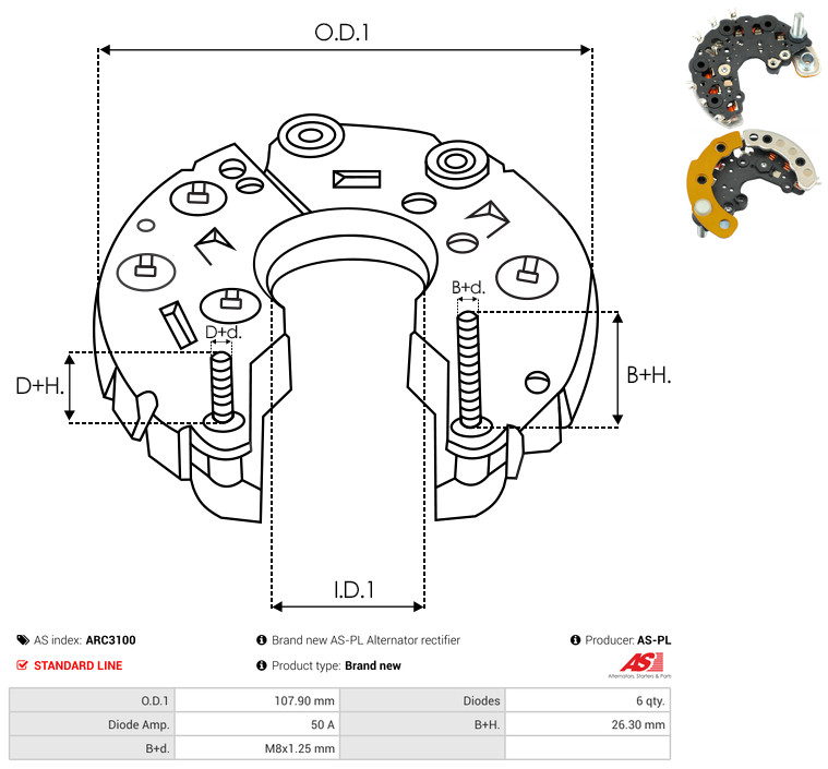 AS-PL arc3100 107,90mm