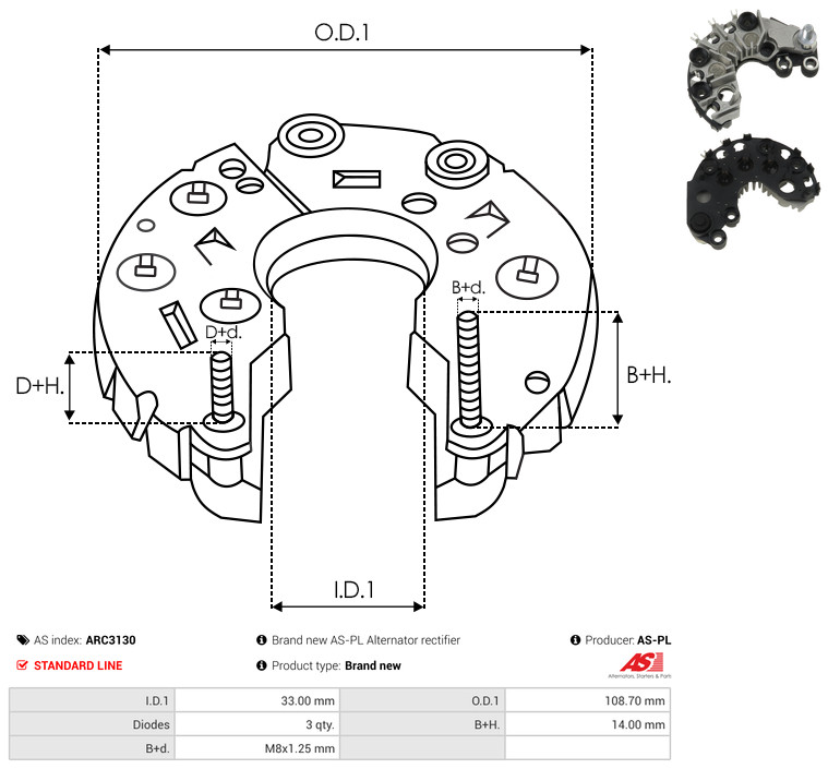 AS-PL arc3130 108,70mm