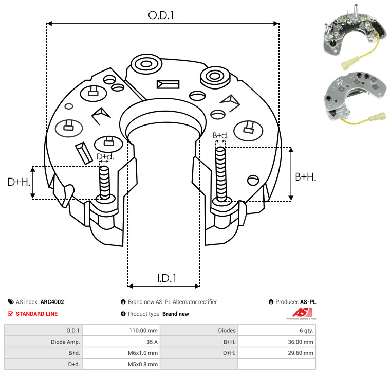 AS-PL arc4002 1100mm for FORD
