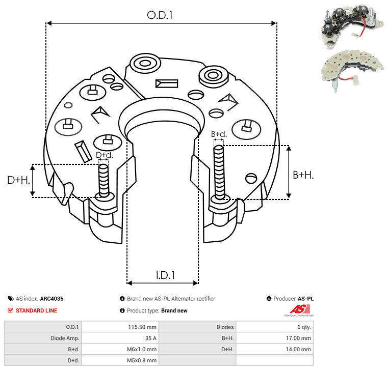 AS-PL arc4035 115,50mm
