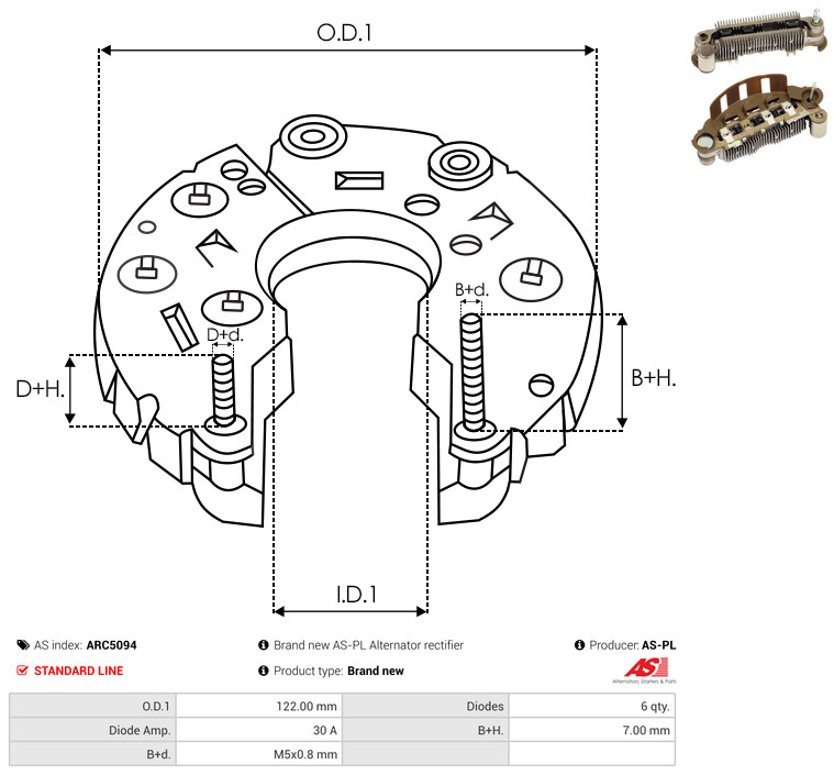 AS-PL arc5094 1220mm for MITSUBISHI