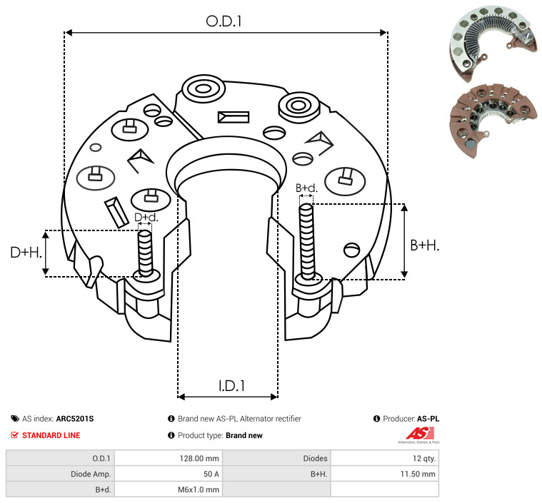 AS-PL arc5201s 1280mm for MAZDA MITSUBISHI