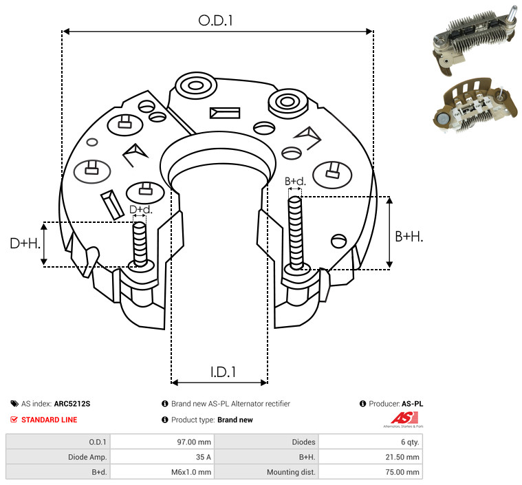 AS-PL arc5212s 970mm for HONDA