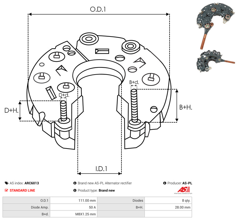 AS-PL arc6013 1110mm