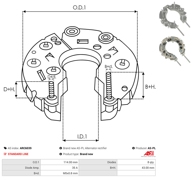 AS-PL arc6039 1140mm