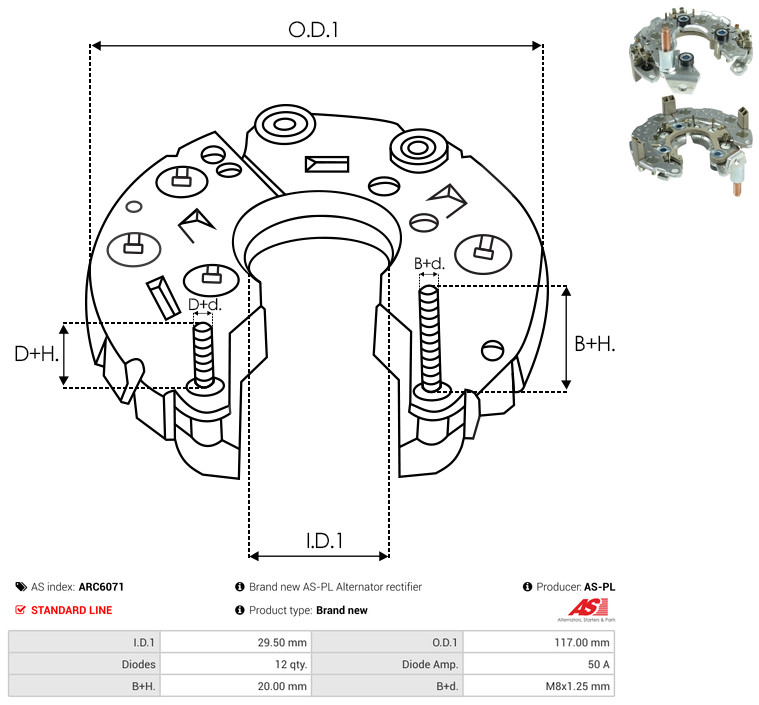 AS-PL arc6071 1170mm