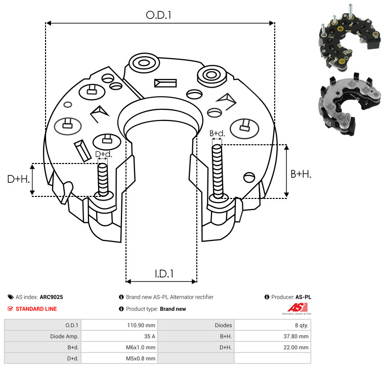 AS-PL arc9025 110,90mm