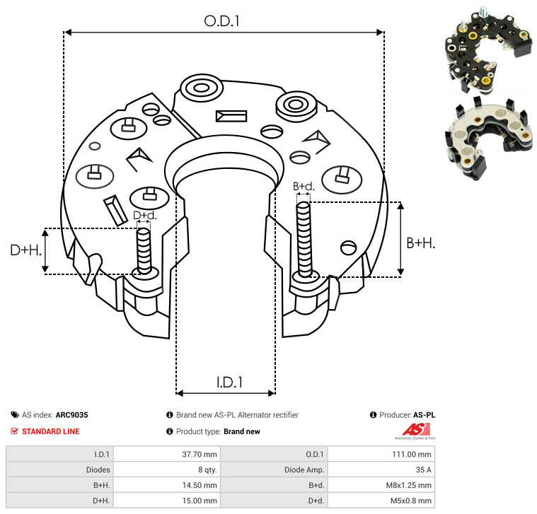 AS-PL arc9035 1110mm