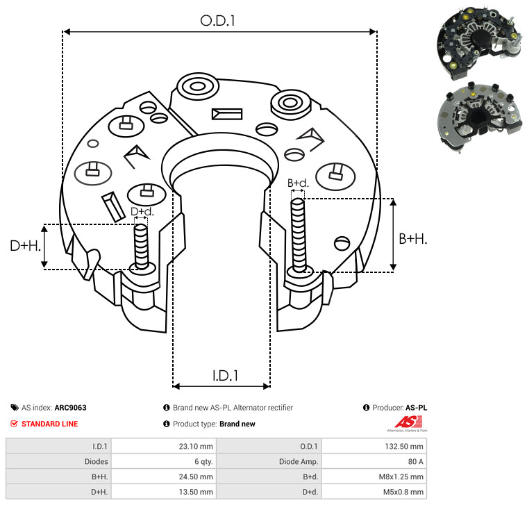 AS-PL arc9063 132,50mm