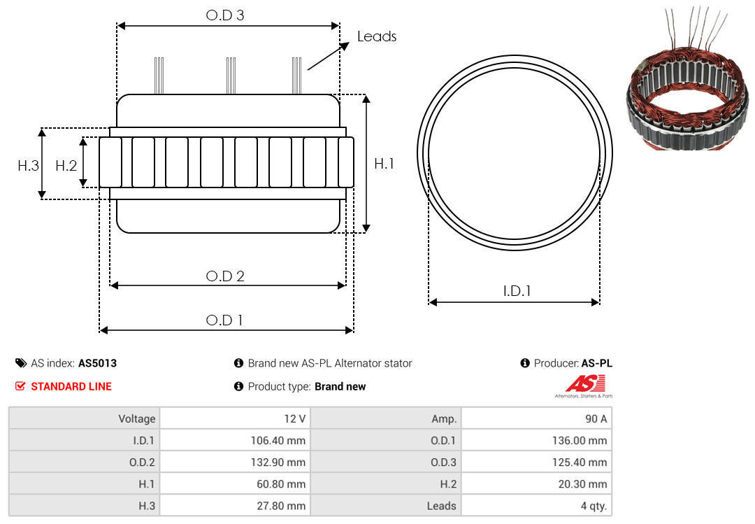 AS-PL as5013 for MAZDA MITSUBISHI NISSAN