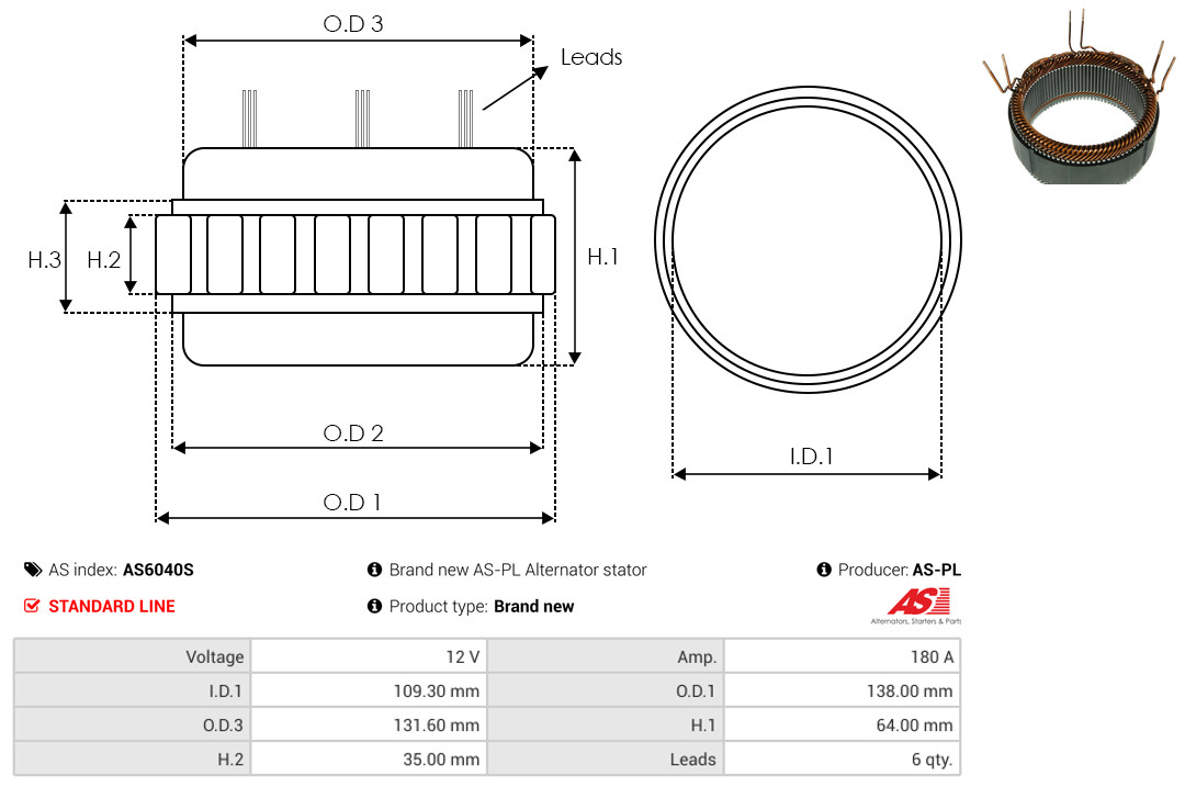 AS-PL as6040s for TOYOTA
