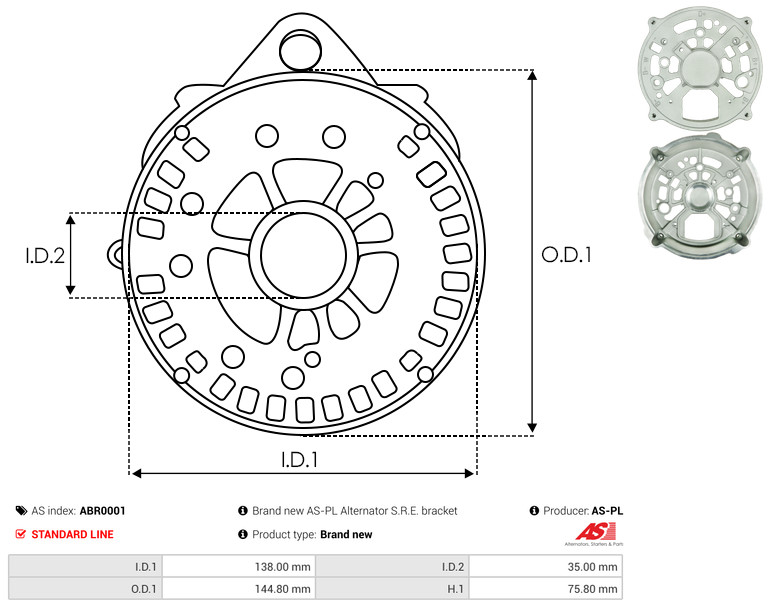 AS-PL abr0001 144,80mm for DAF MAN