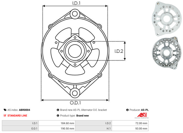 AS-PL abr0004 190,50mm for MAN MERCEDES-BENZ