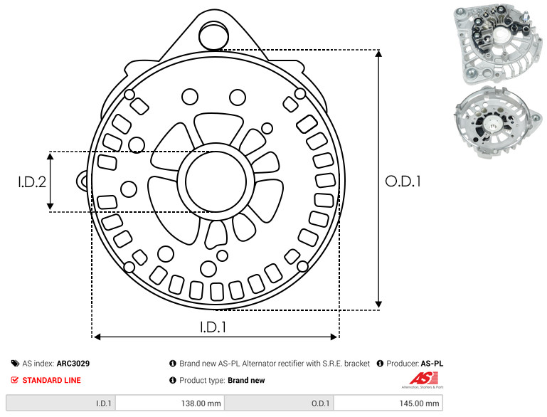 AS-PL arc3029 1070mm