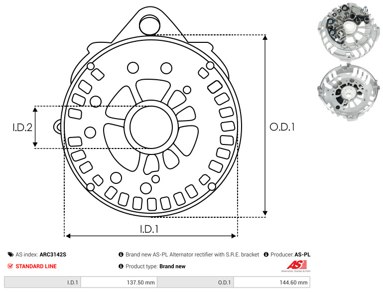 AS-PL arc3142s 1080mm
