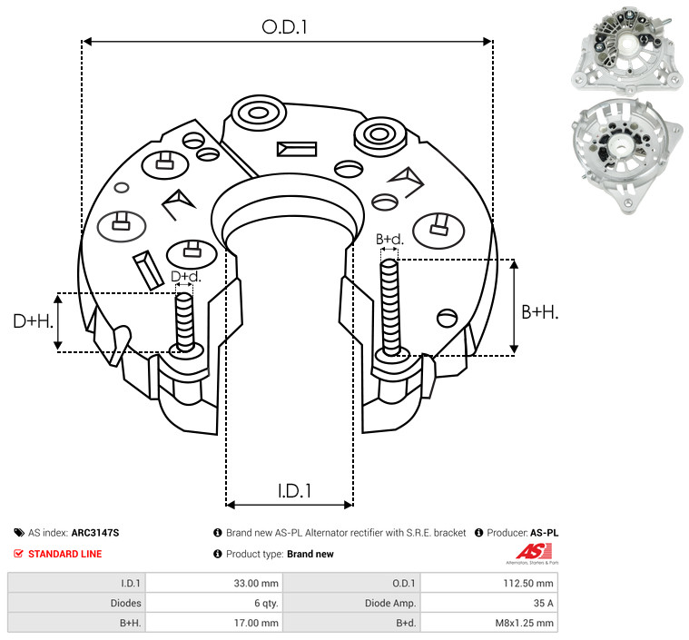 AS-PL arc3147s 112,50mm