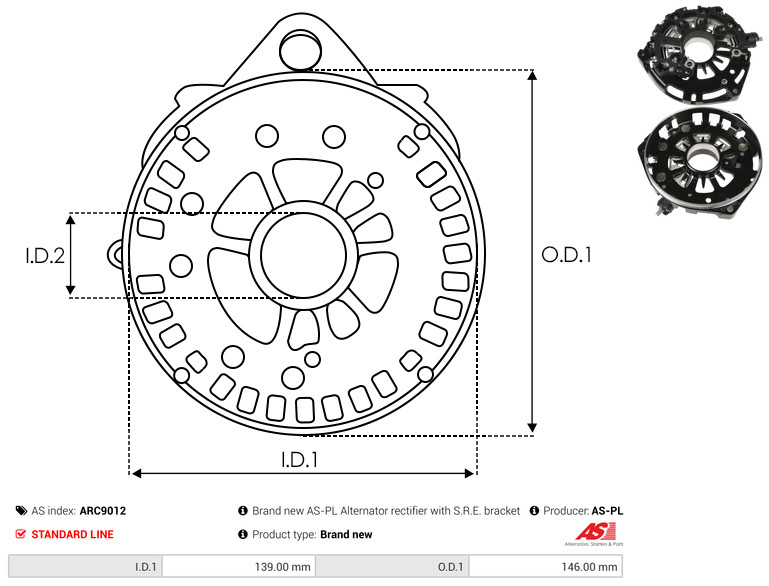 AS-PL arc9012 1320mm for FORD