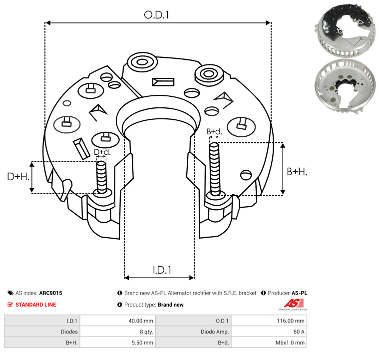 AS-PL arc9015 1160mm for FORD