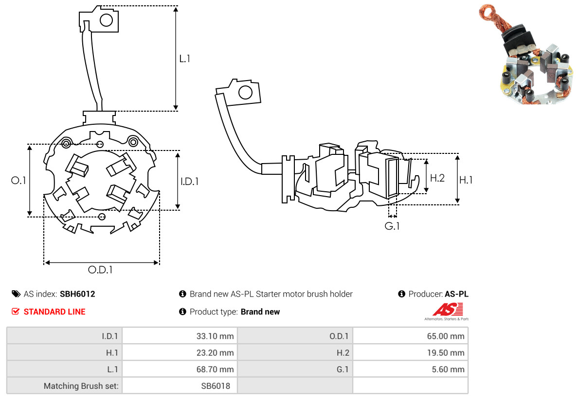 AS-PL sbh6012 650mm