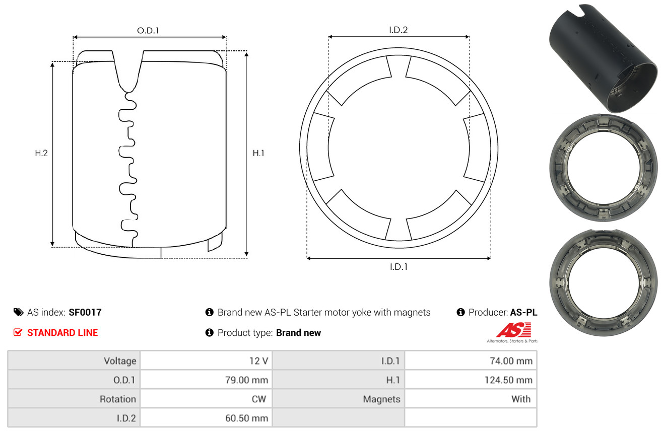 AS-PL sf0017 790mm for FIAT IVECO SUZUKI TOYOTA VW