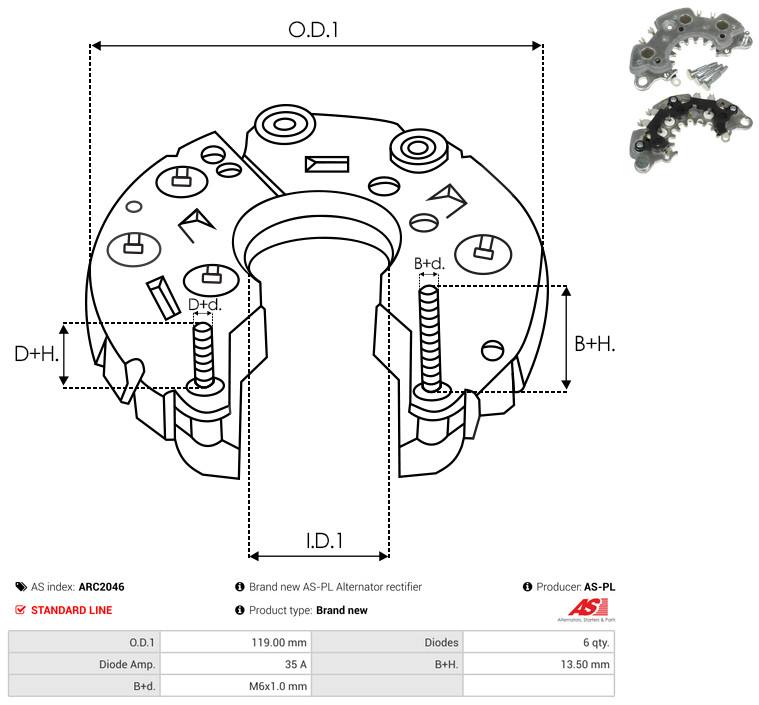 AS-PL arc2046 1190mm for NISSAN