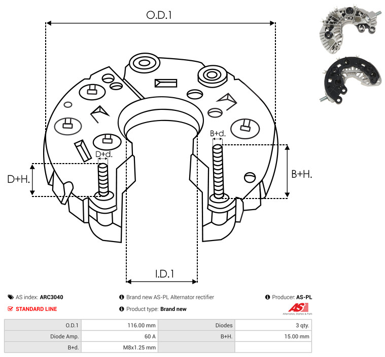 AS-PL arc3040 1160mm
