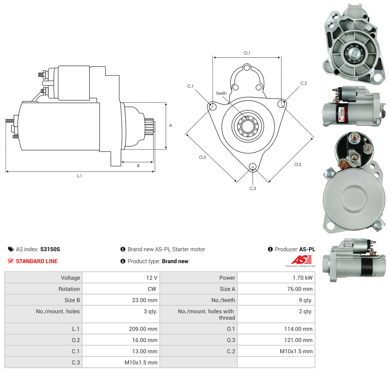 AS-PL Starter s3150s for VW
