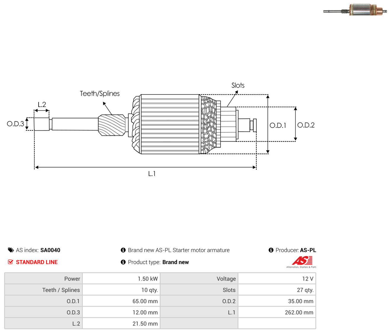 AS-PL sa0040 650mm