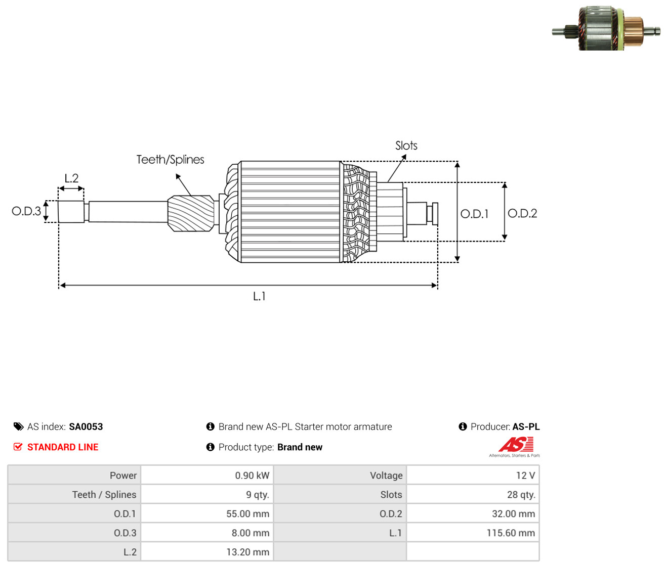 AS-PL sa0053 550mm
