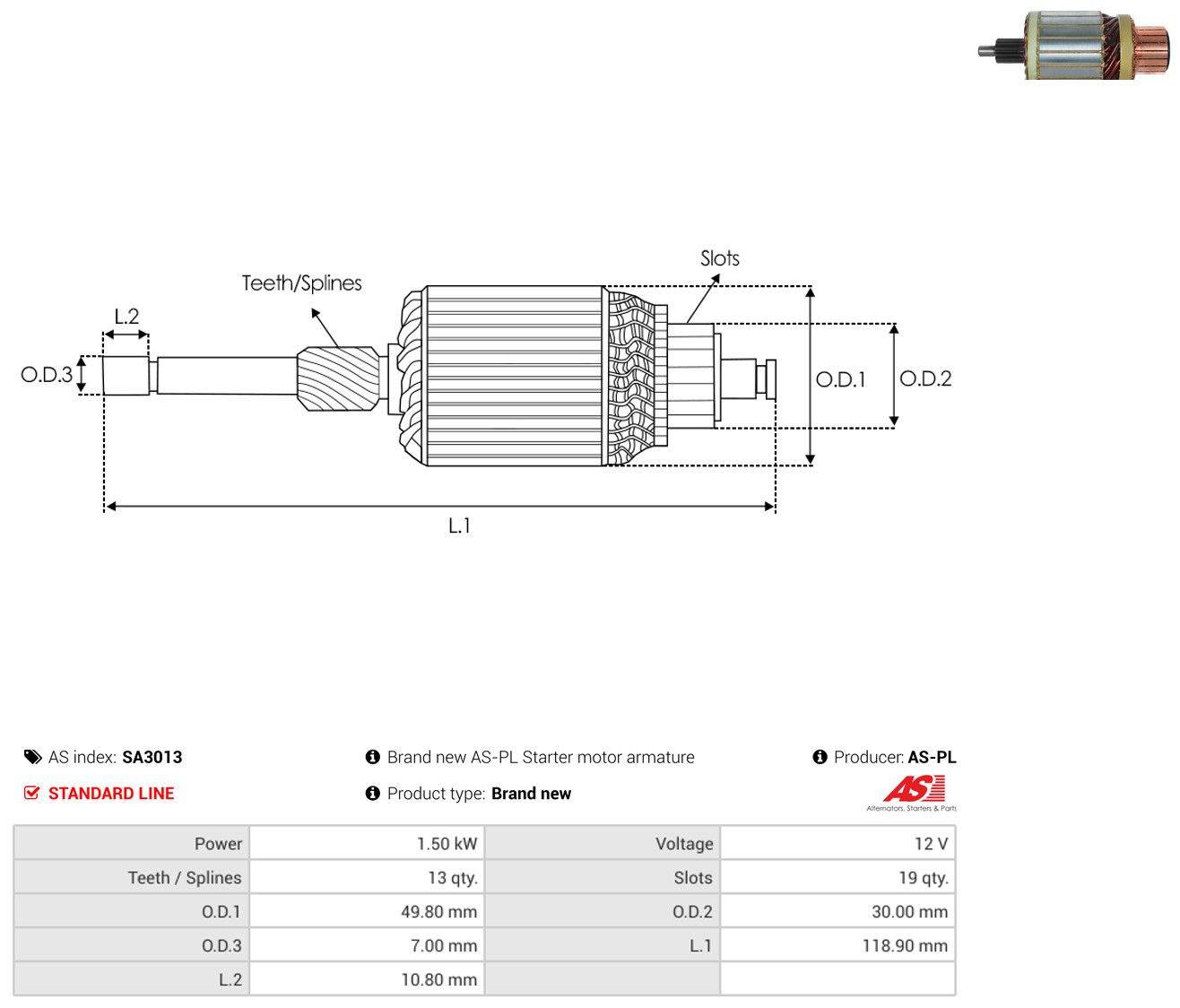 AS-PL sa3013 49,80mm