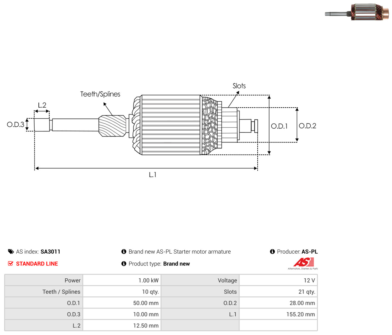 AS-PL sa3011 500mm