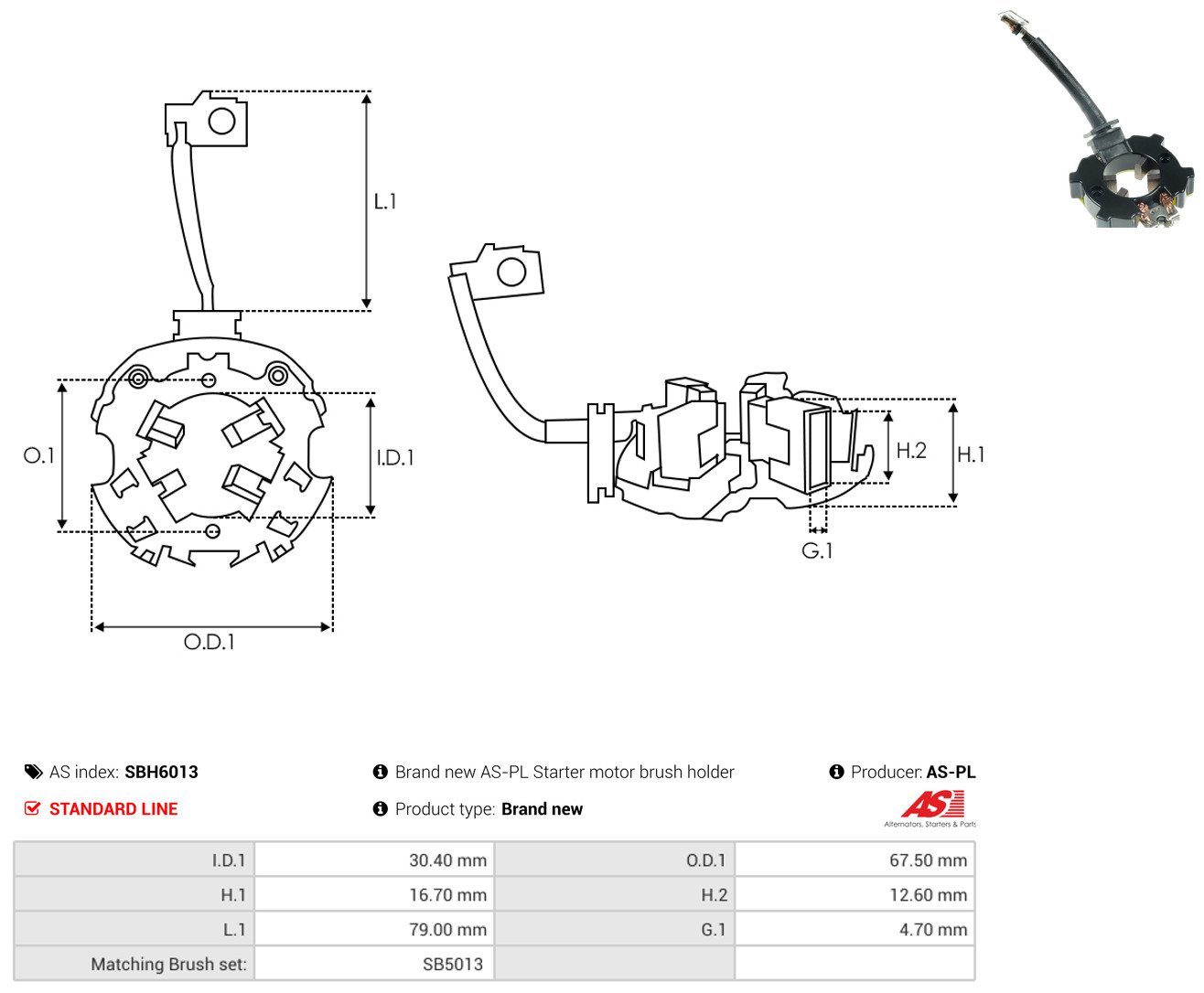 AS-PL sbh6013 67,50mm