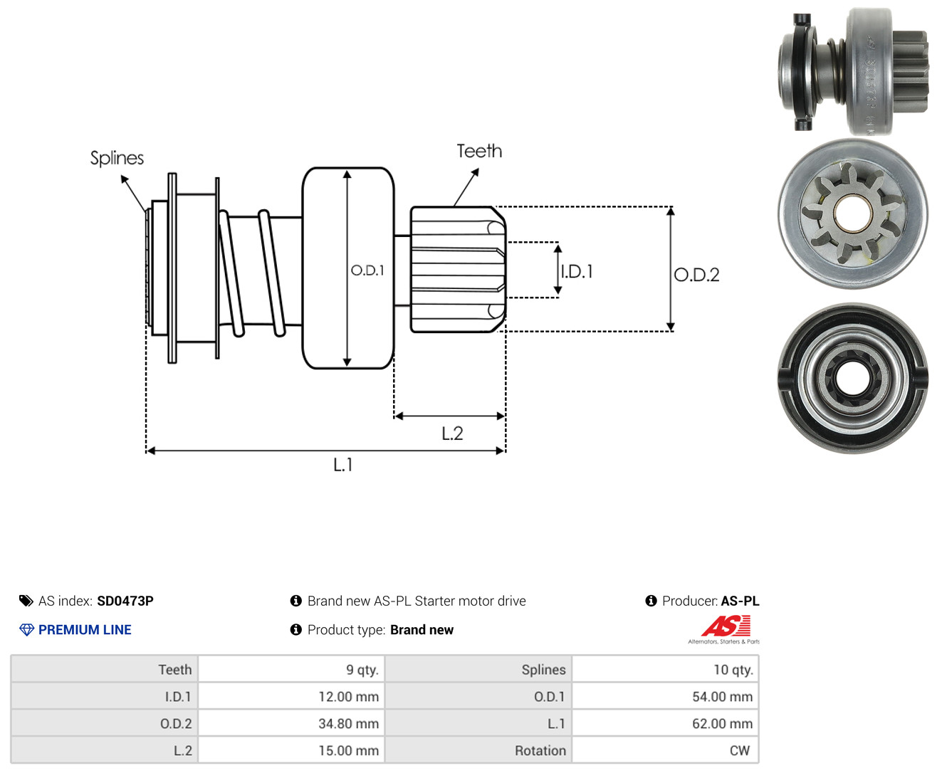 AS-PL sd0473p for CHRYSLER NISSAN