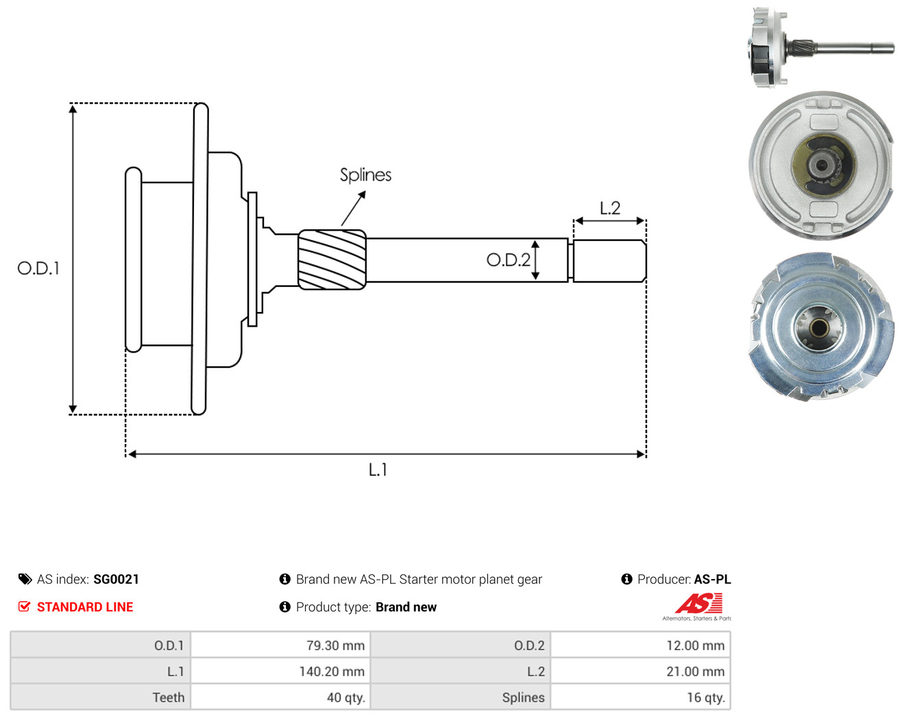 AS-PL sg0021 79,30mm for IVECO NISSAN
