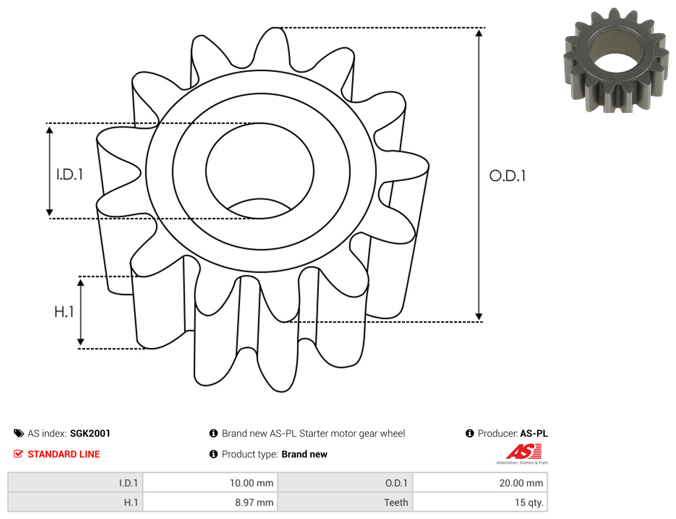AS-PL sgk2001 200mm for NISSAN